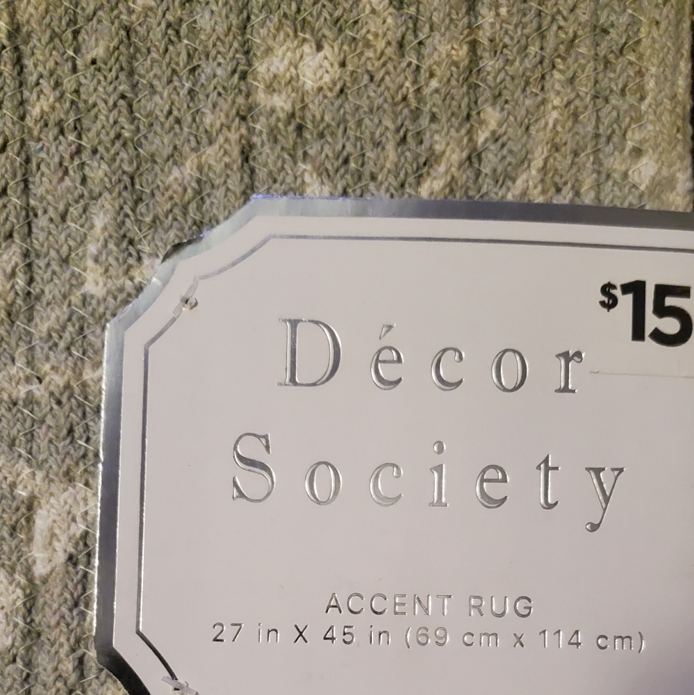 New light blue and white accent rug